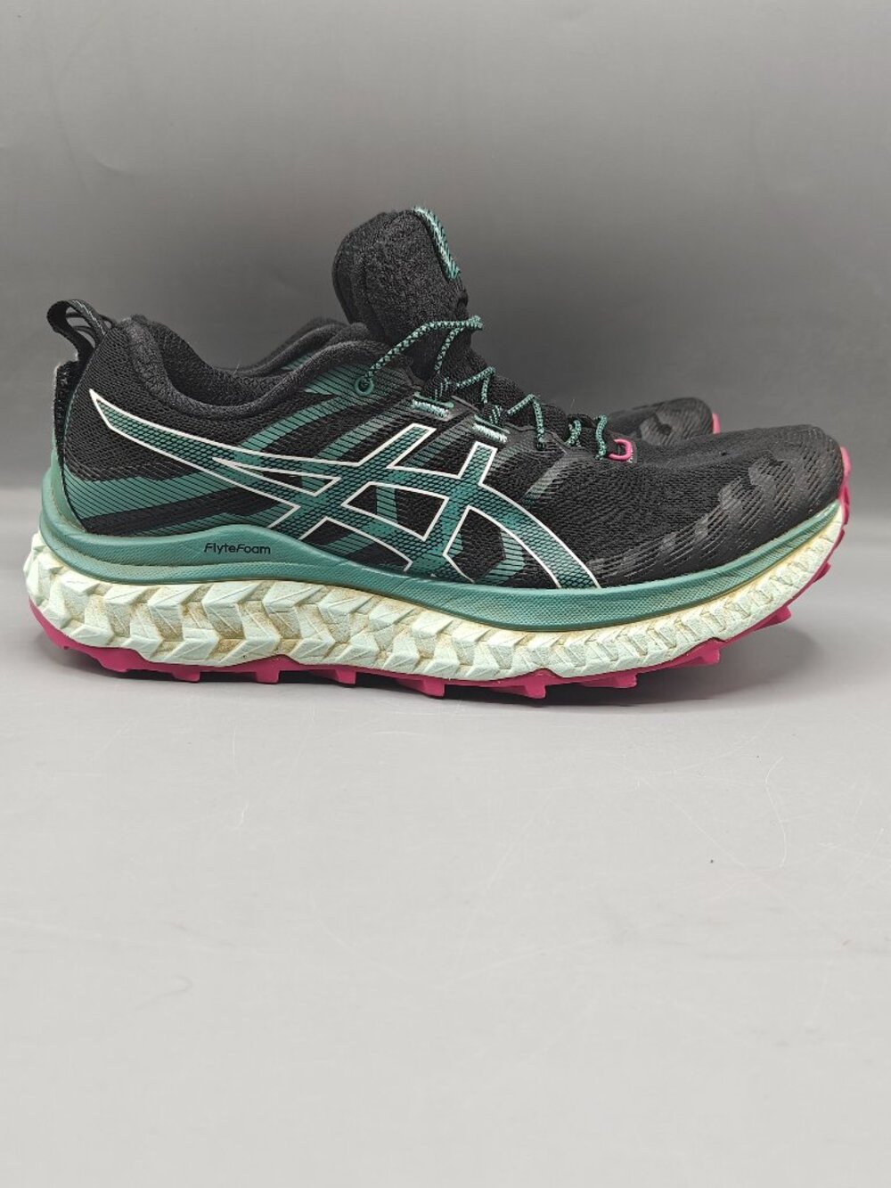 ASICS Trabuco Max 1012A901-004 Women's 8.5 Black Soothing Sea Trail Running